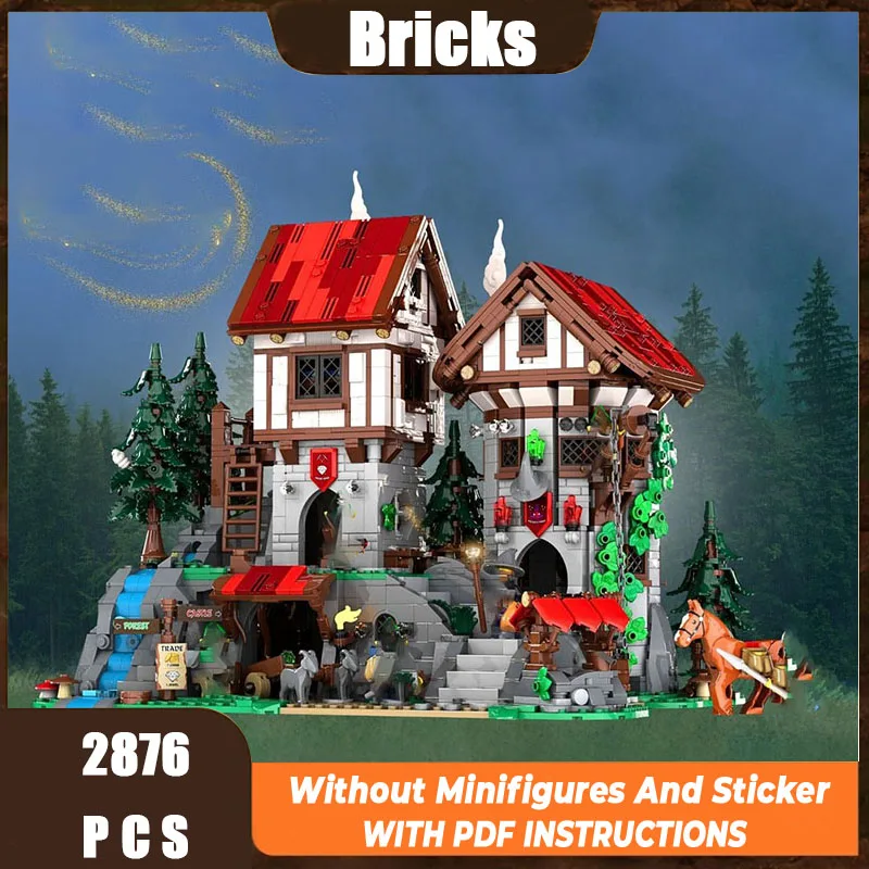 

New Moc Building Blocks Medieval Architecture Model Dwarf Castle Modular Building Blocks Gift Children's Toys DIY Assembly Set
