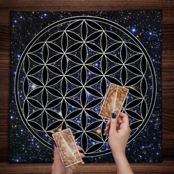 Mandala Flower Of Life Tarot Tablecloth Altar Cloth Pagan Witchcraft Divination Oracle Card Pads Galaxy Tarot Reading Cloth