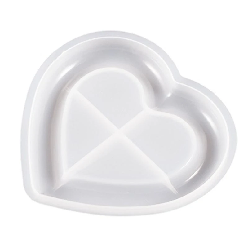 

652F Cloud Heart Shaped Silicone Tray Mold Space Saving Flower Plate Dish Resin Mold Oval Dish Mould DIY Home Ornament