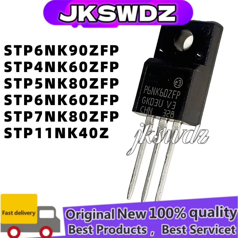 

10PCS, STP6NK90ZFP, STP11NK40Z, STP6NK90Z, P6NK90ZFP, STP4NK60ZFP, STP5NK80ZFP, STP6NK60ZFP, STP7NK80ZFP, P4NK60ZFP TO220F