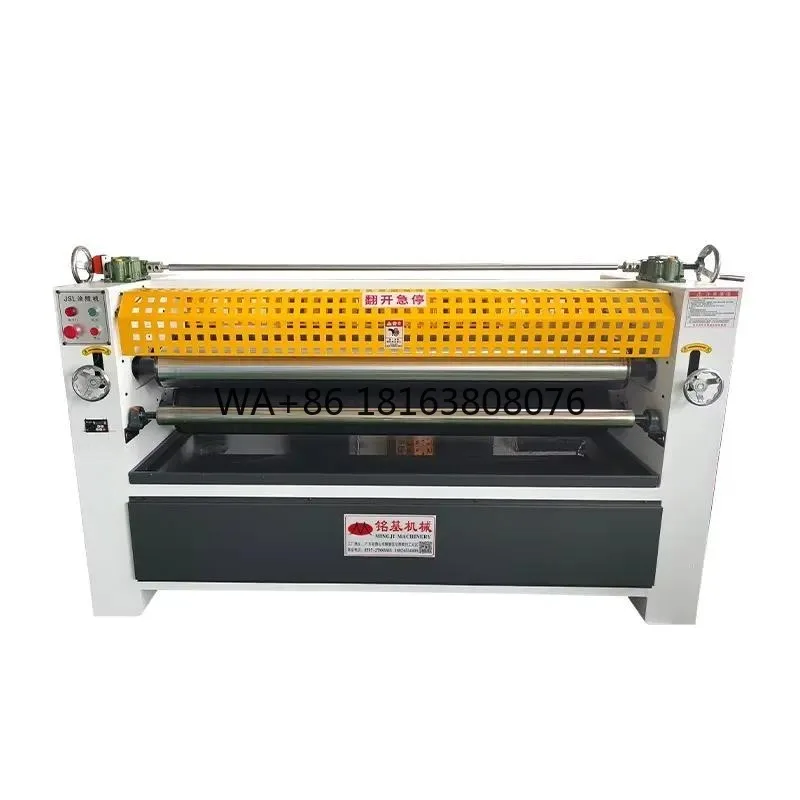 Dual-Sided Automatic Wood Plate Gluing Machine Double-Action Rolling Woodworking Glue Coating Equipment