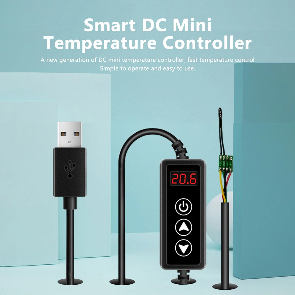 W-3301 DC 5-24V 2A Mini USB Temperature Controller LED Digital Thermostat Thermometer New Thermoregulator -40~120°C