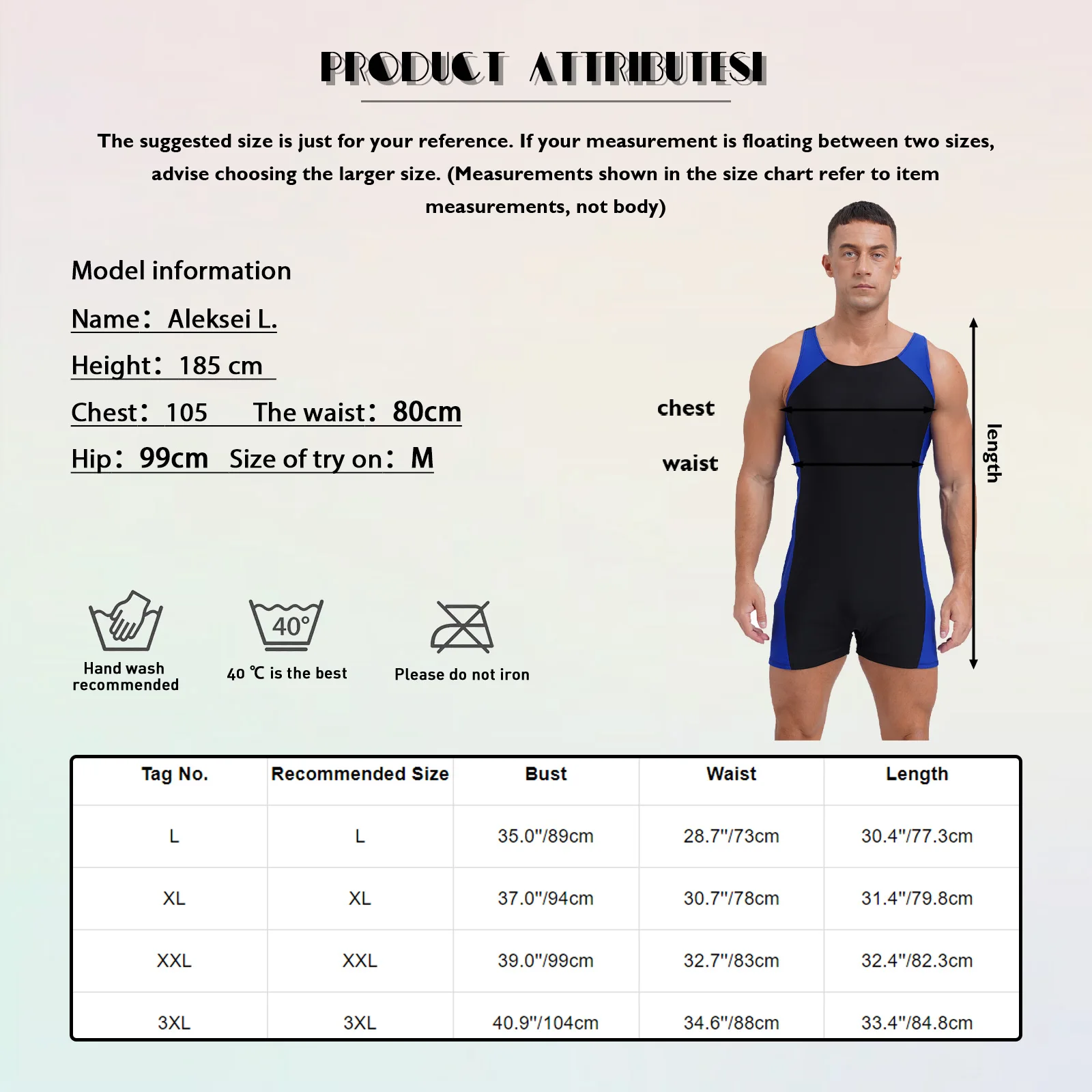 Mens One Piece Swimsuit Swim Leotard Beachwear Jumpsuit U Neck Straps Bodysuit Beach Pool Party Rash Guard Swimming Bathing Suit