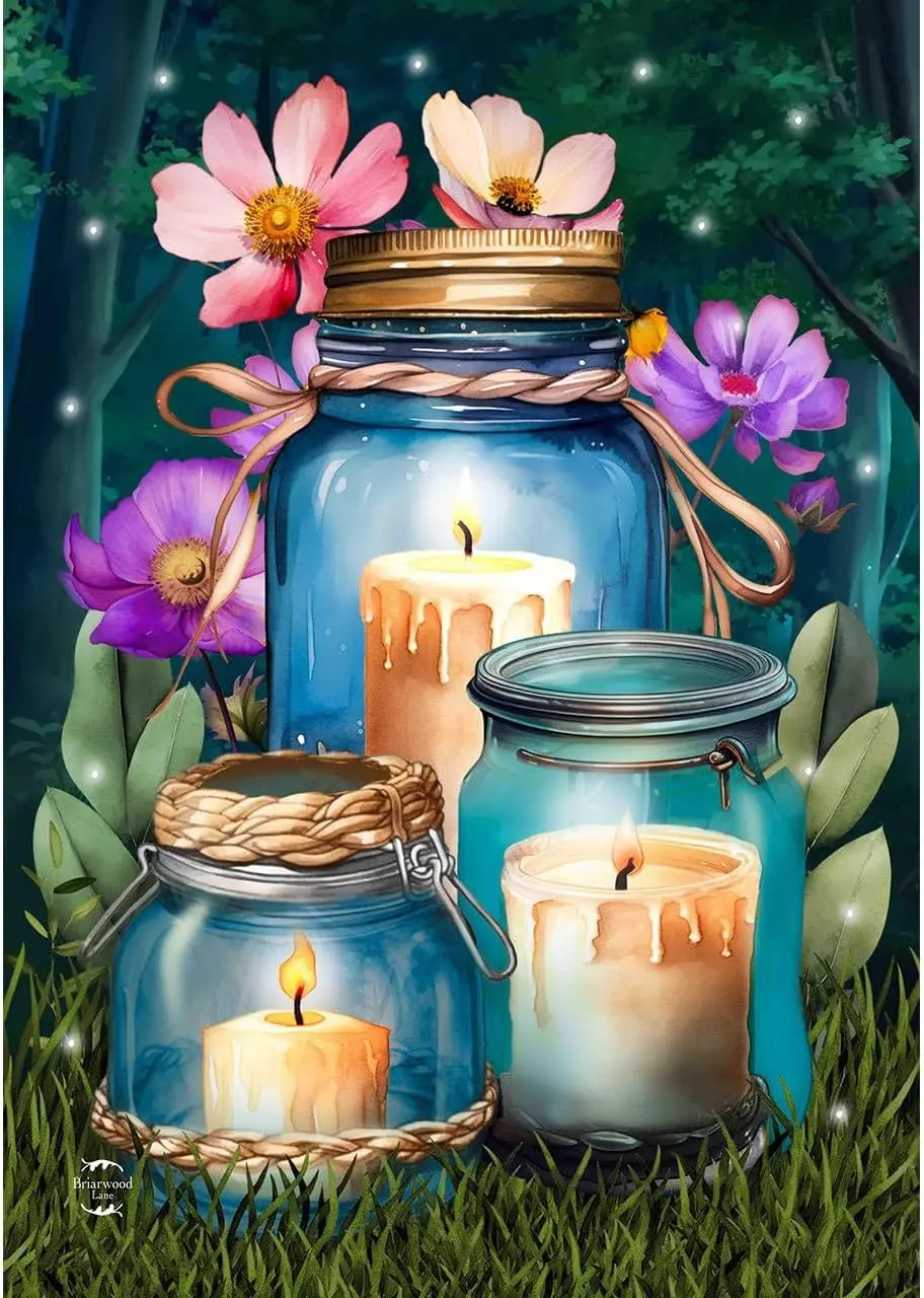 Briarwood Lane Be a Light Jars Garden Flag YYD EEZ