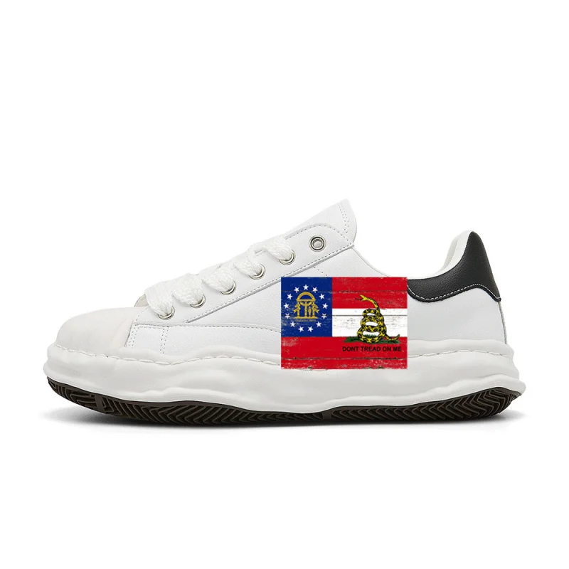

Кроссовки в стиле ретро с изображением военного флага штата Джорджия, созданные в ретро-стиле, стильные, удобные и очень модные.