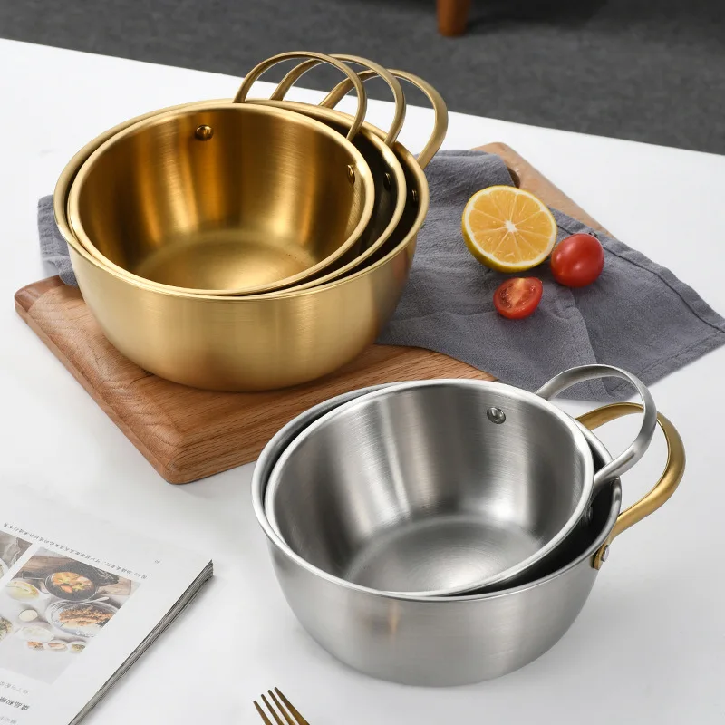 

Zml stainless steel salad bowl - heavy duty, with handles, multi-purpose mixing bowl