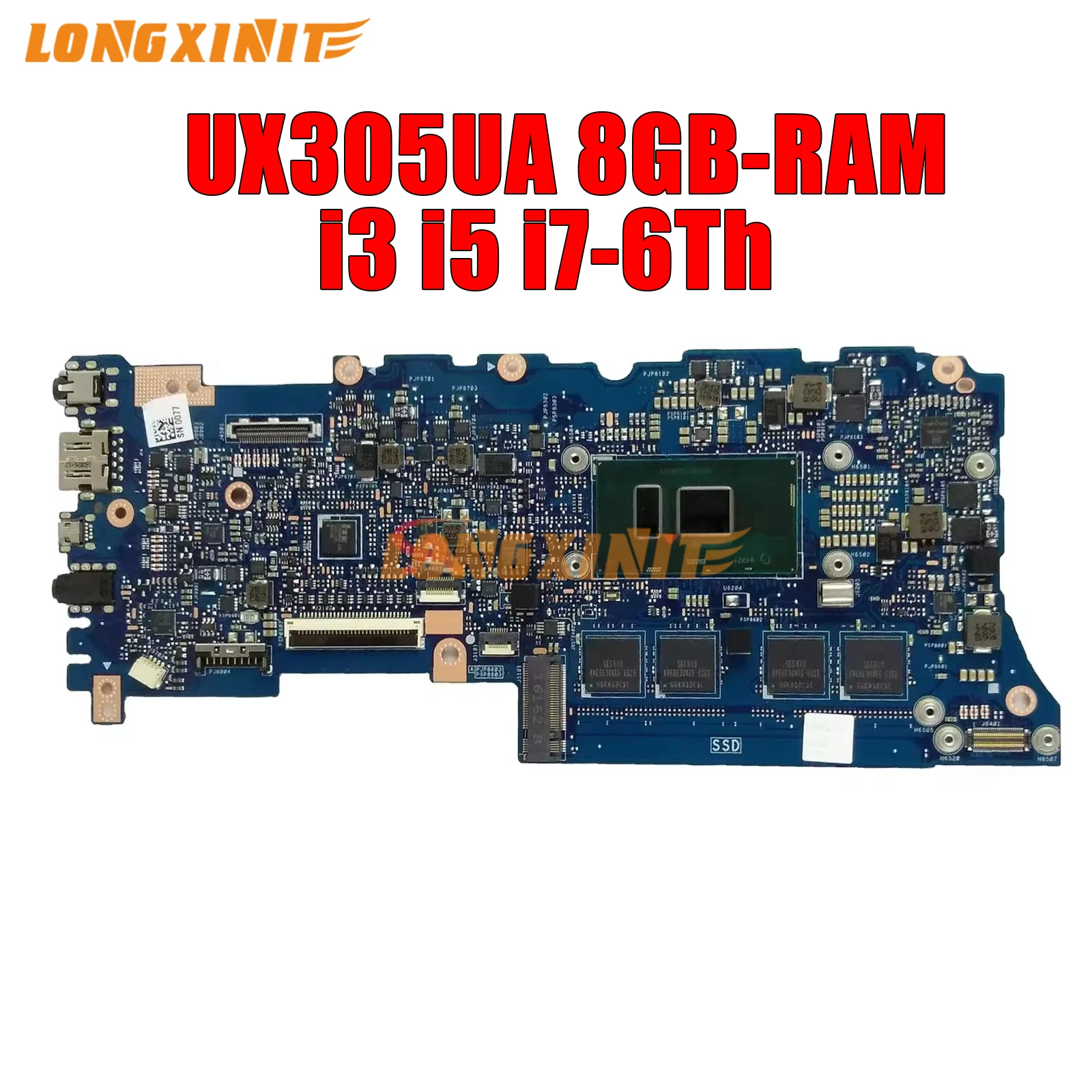 

UX305UA motherboard For ASUS Zenbook, UX305UA, UX305U, UX305, U305UA Laptop Motherboard. I3 I5 I7 6th CPU 8GB RAM.