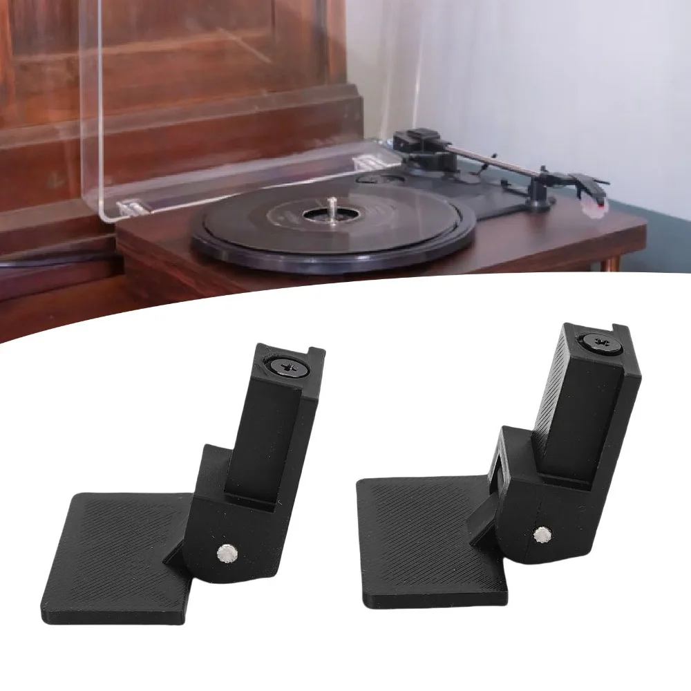 1pair Replacement ABS Support Hinge Sturdy Black Turntable Dust Cover Hinges Record Player Lid Hinges DJ Equipment