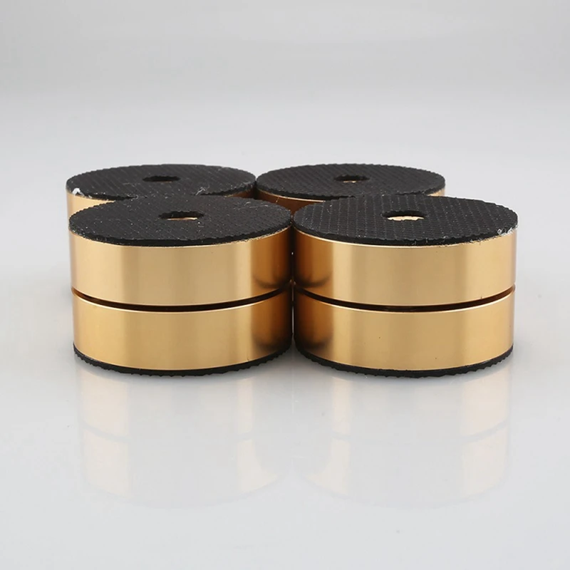 4PCS HiFi Speaker Isolation Feet Cushion Pads Stand Feet 40X23mm Aluminum Vibration Dampener Gold-A55K