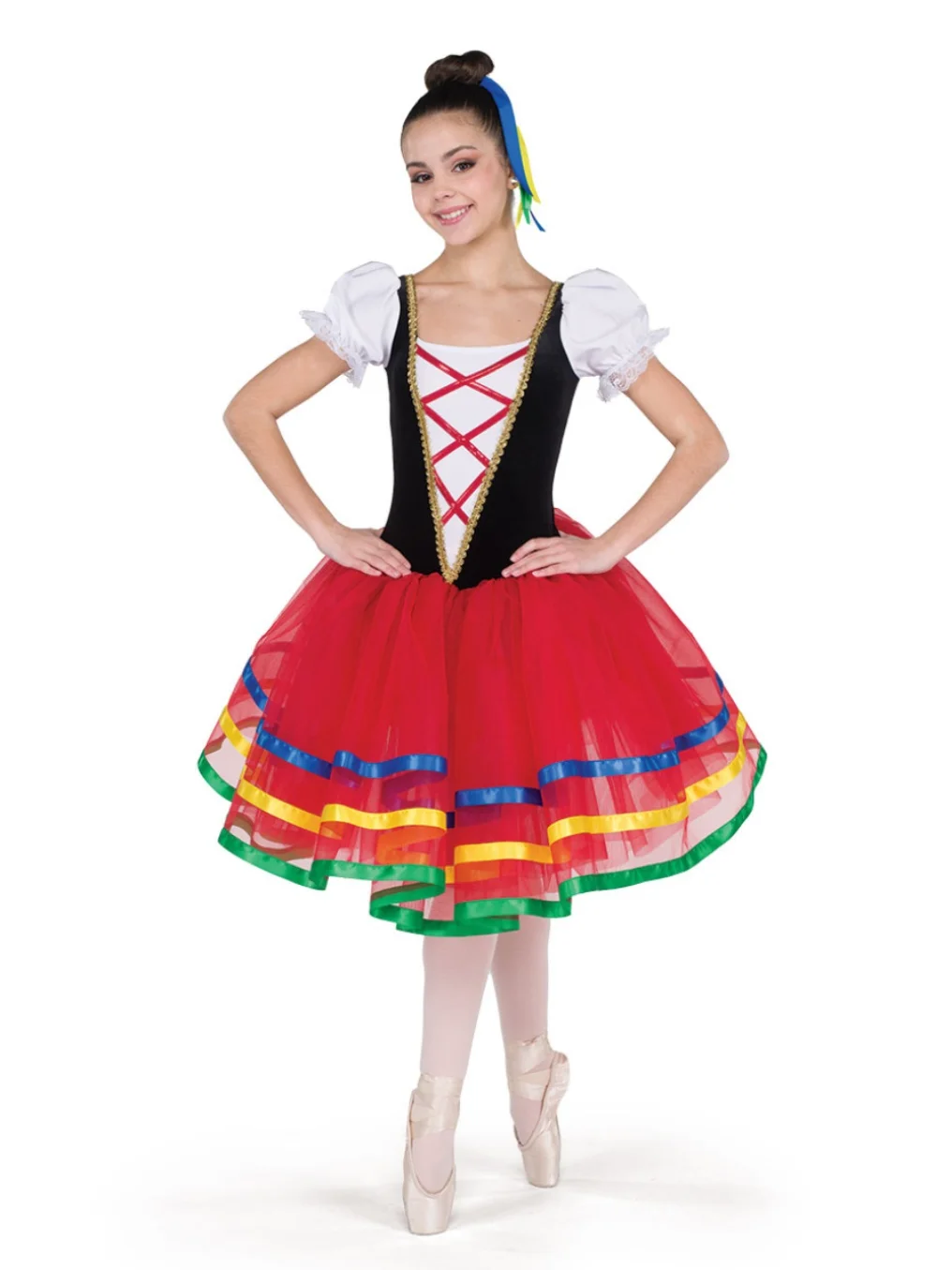 Girls Ballet Dress Red Spanish Skirt Ballerina Dance Costume Kids Women Professional Long Stage Performance Elegant Clothing