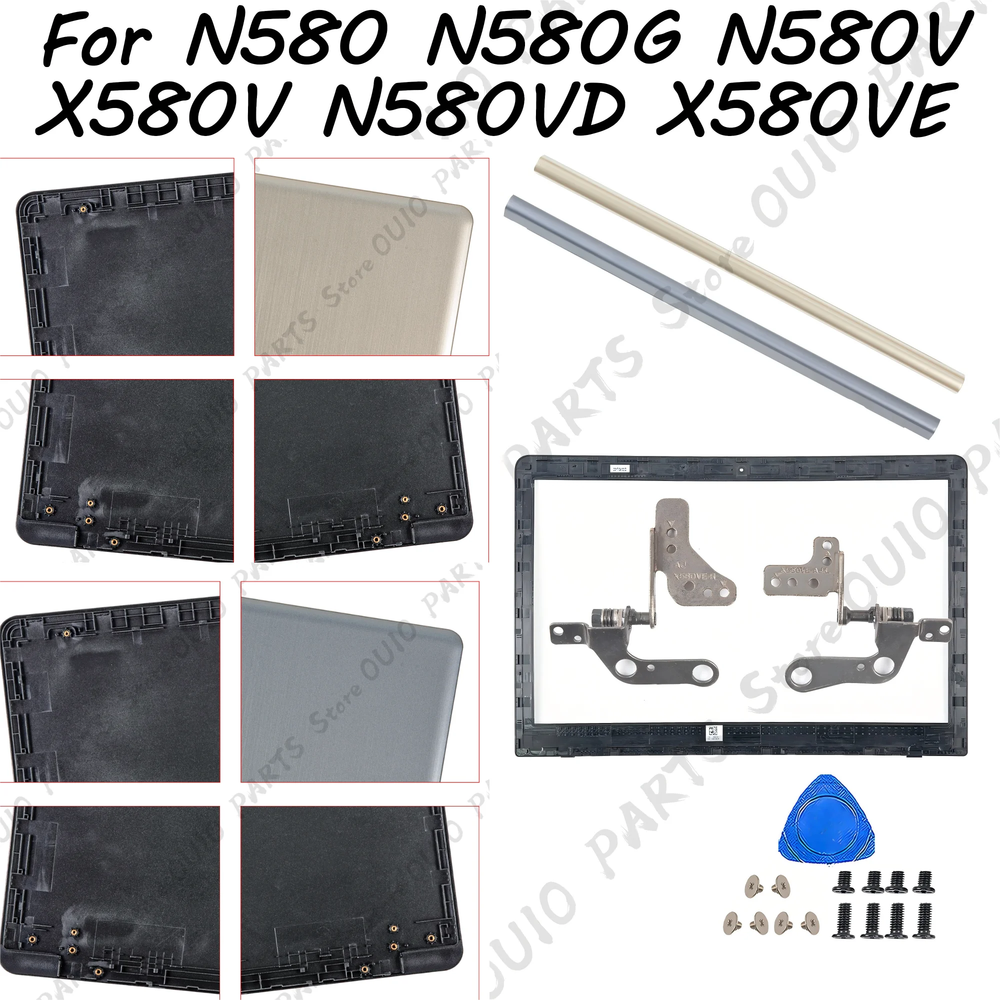 

Housing Case For VivoBook N580 N580G N580V X580V N580VD X580VE X580VD N580VE Plastic LCD BACK Cover Bezel Hinges Replacement