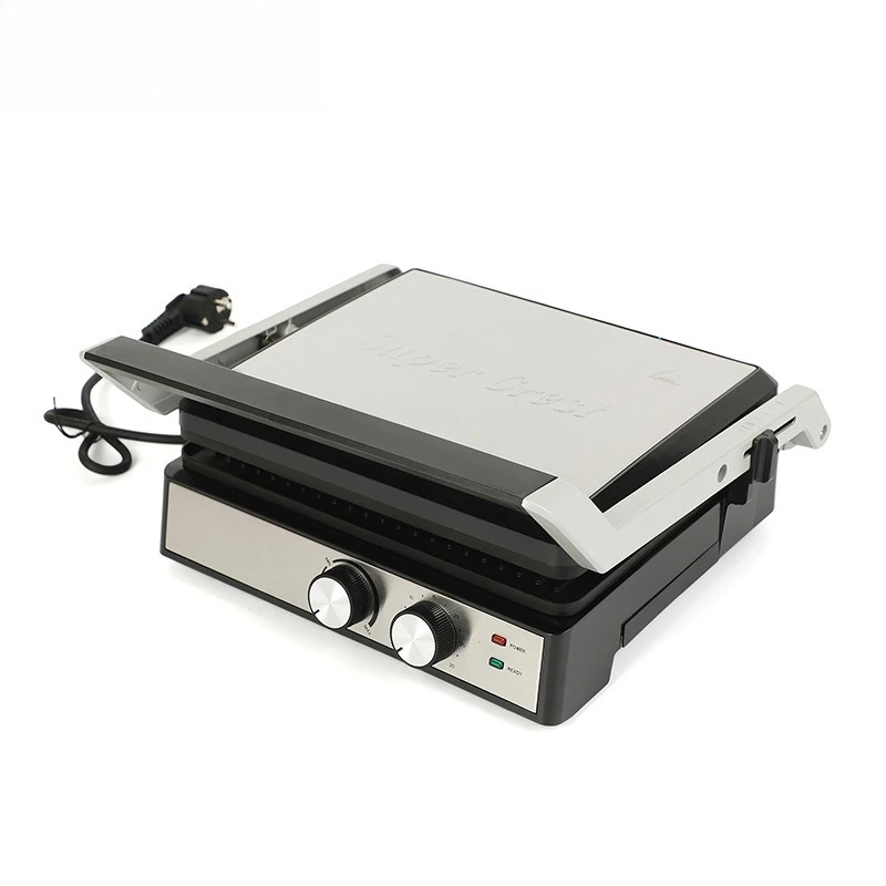 Barbacoa multifuncional para el hogar, máquina para hacer carne con parrilla plana de 180 grados, máquina para hacer desayuno, sándwich