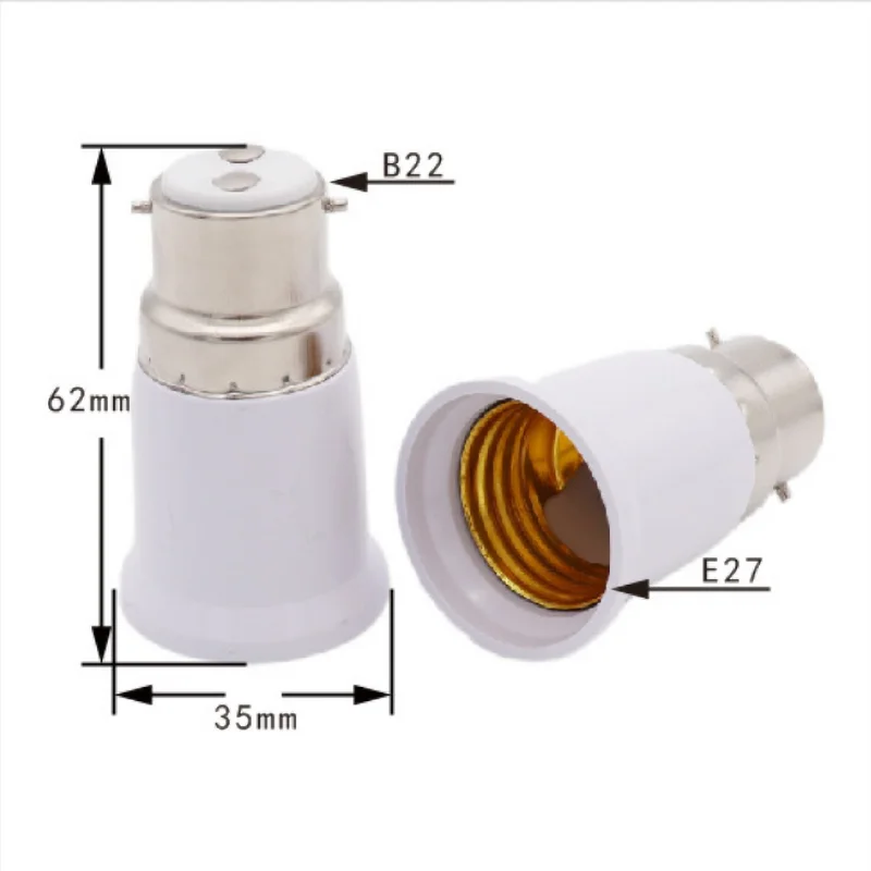 2PCS E22 To E27 Lamp Bulb Socket Base Holder Converter Fireproof Light Conversion Adapter Home Room Lighting Accessories