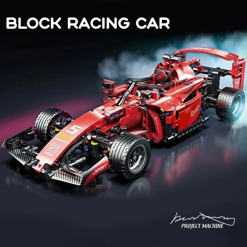 MOC Technische Rode Auto Bouwstenen Set Creatieve Racing Model Kit DIY Creatieve Montage Bricks Speelgoed Verjaardag Kerstcadeau