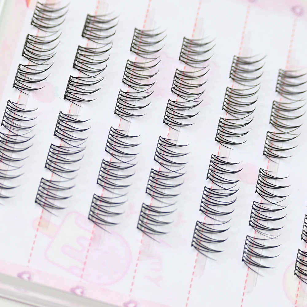 No Glue Needed Idol False Eyelashes Large Capacity 7-9mm Self Adhesive Eyelashes tweezers DIY Lash Extension Cluster Lashes