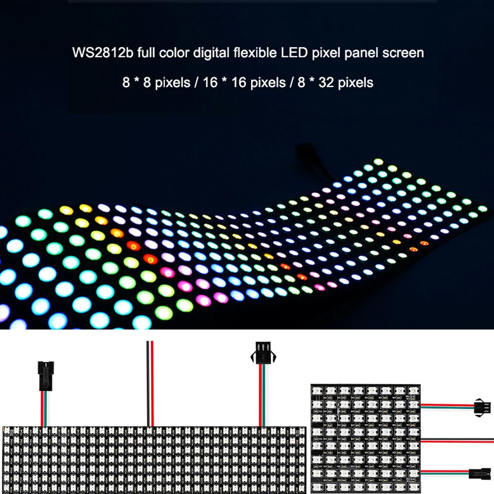 WS2812B LED Strip Panel Screen Matrix Bluetooth Music With Mic Controller WS2812 Individually Addressable LED Pixels Module