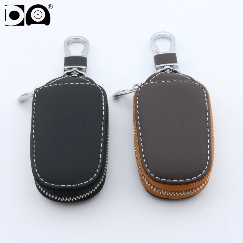 Matte Black Coffee Colors Universal Car Key Wallet Case Bag Holder With Zipper Suitable for Most of Car Models Keys