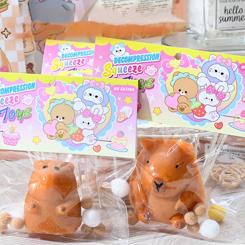 1PC Sticky ความเครียดบรรเทาของเล่นสําหรับเด็กผู้ใหญ่นุ่ม Capybara Squishy ของเล่นความเครียดบรรเทา Party Favors ของขวัญ Decompression Prop