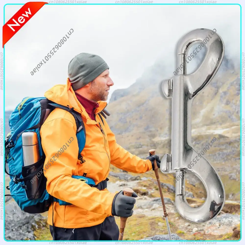 10pcs Trigger Snaps Metal Clips 316 Stainless Steel Quick Draw Link Carabiner B-Shape Spring Hook for Diving/Dog Leash
