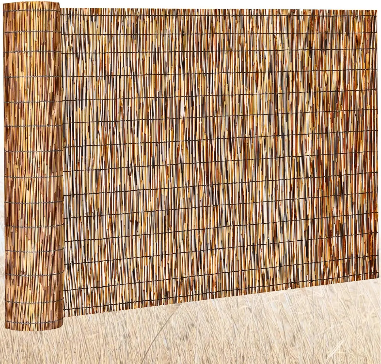 4x16.4ft Reed Fence Roll, 85% Shade Bamboo Privacy Screen for Outdoor Garden Backyard Patio Balcony