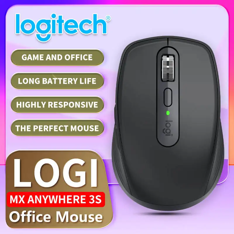 

Logitech MX Anywhere 3S Silent Bluetooth Wireless Mouse Charging MAC Laptop Desktop Computer Office