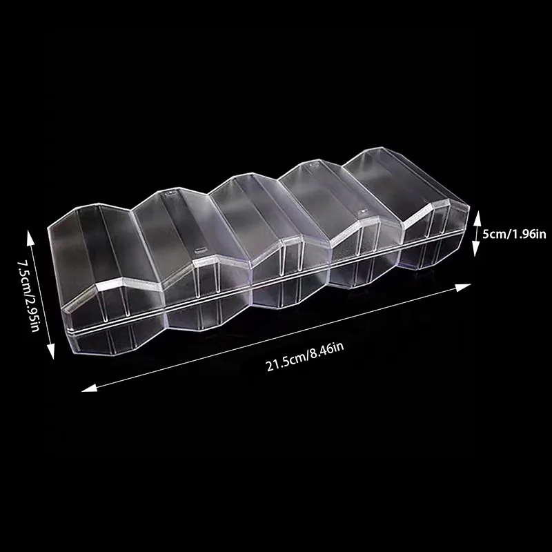 Portable Acrylic Poker Chip Tray Box with Lid 100 Chips Capacity 24x8x5cm Transparent Fine Casino Game Chip Storage