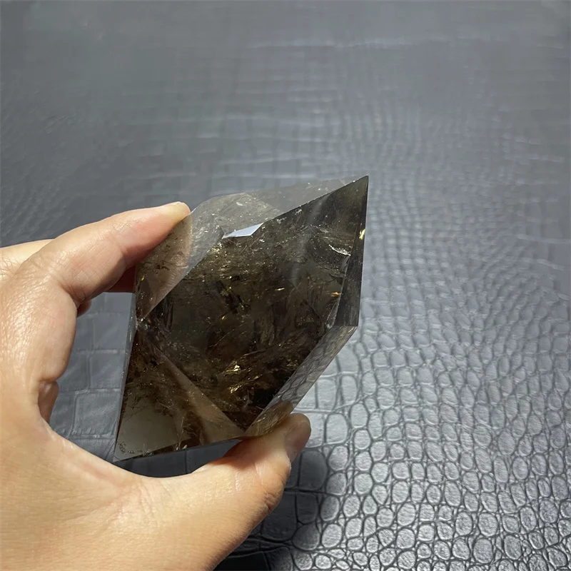 370g Rainbow Natural Smoky Citrine Quartz Crystal Hexagonal Double Terminated Points Wand Meditation Reiki Healing Stone