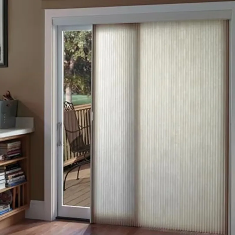 Cellular Window Shades Cordless Window Curtains Day and Night Vertical Honeycomb Blinds for Sliding Glass Door