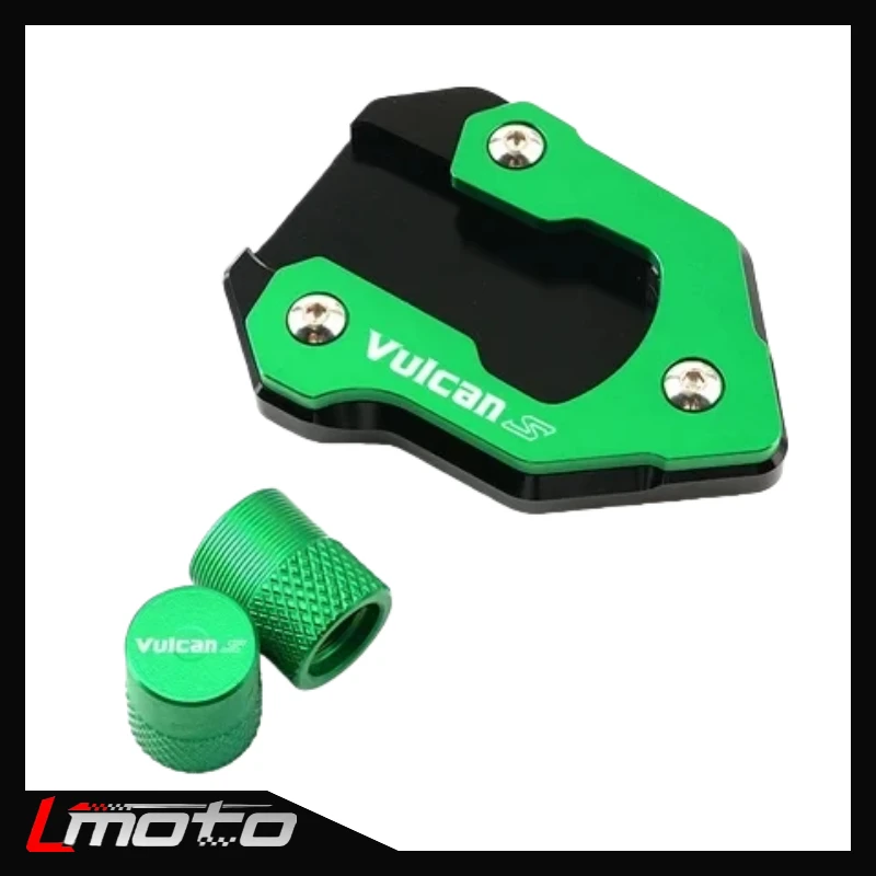

For Kawasaki Vulcans 650 Vulcan S 650 Vulcans650 2015-2025+ Motorcycle Side Stand Enlarged Plate Kickstand & Tire Valve Caps