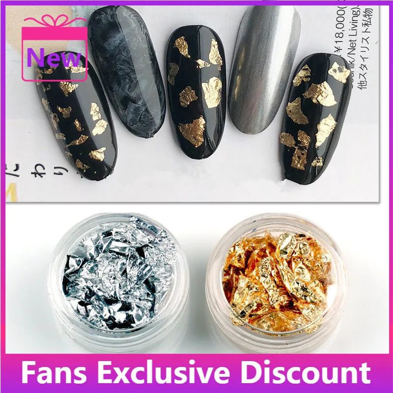 Fashion NEW Mini Gold Silver Aluminum Nail Art Foil Sticker Paper 3d Glitter UV Gel Polish Design Nail Decoration Tools