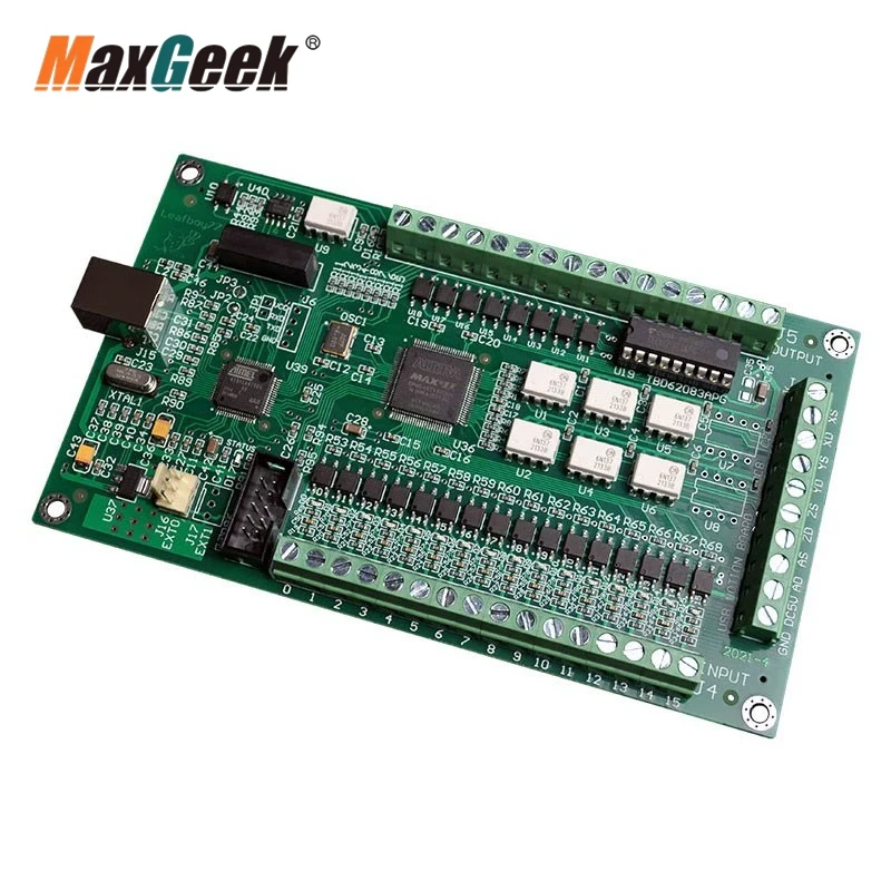 Maxgeek Latest Upgrade 3 Axis 4 Axis Mach3 Motion Card CNC Mach3 Breakout Board Motion Controller USB Driver-Free AKZ250(B)