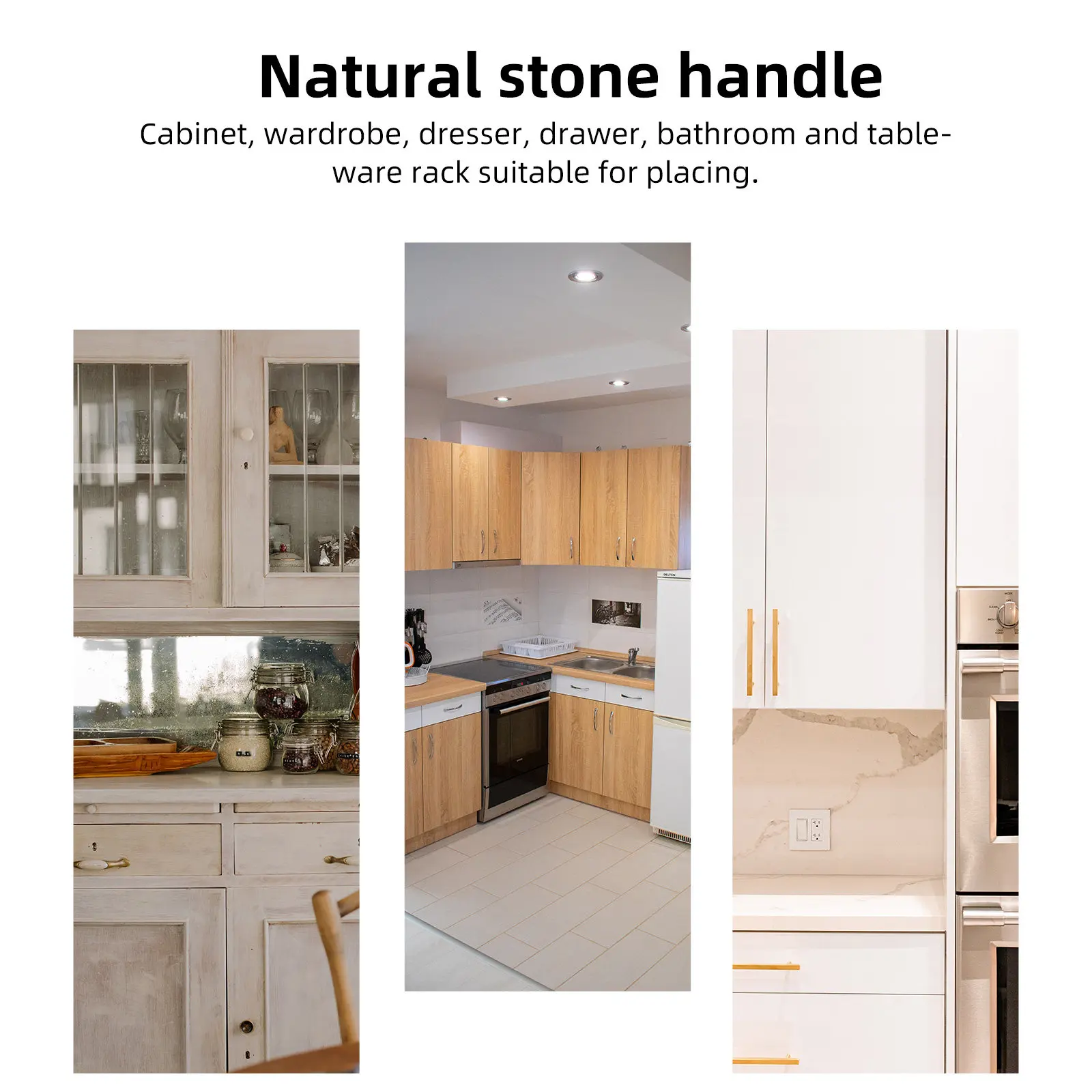 4Pcs Crystal Stone Drawer Handles Natural Knobs for Cabinet Wardrobe Dresser Cupboard Decorative Furniture Drawer Hardware