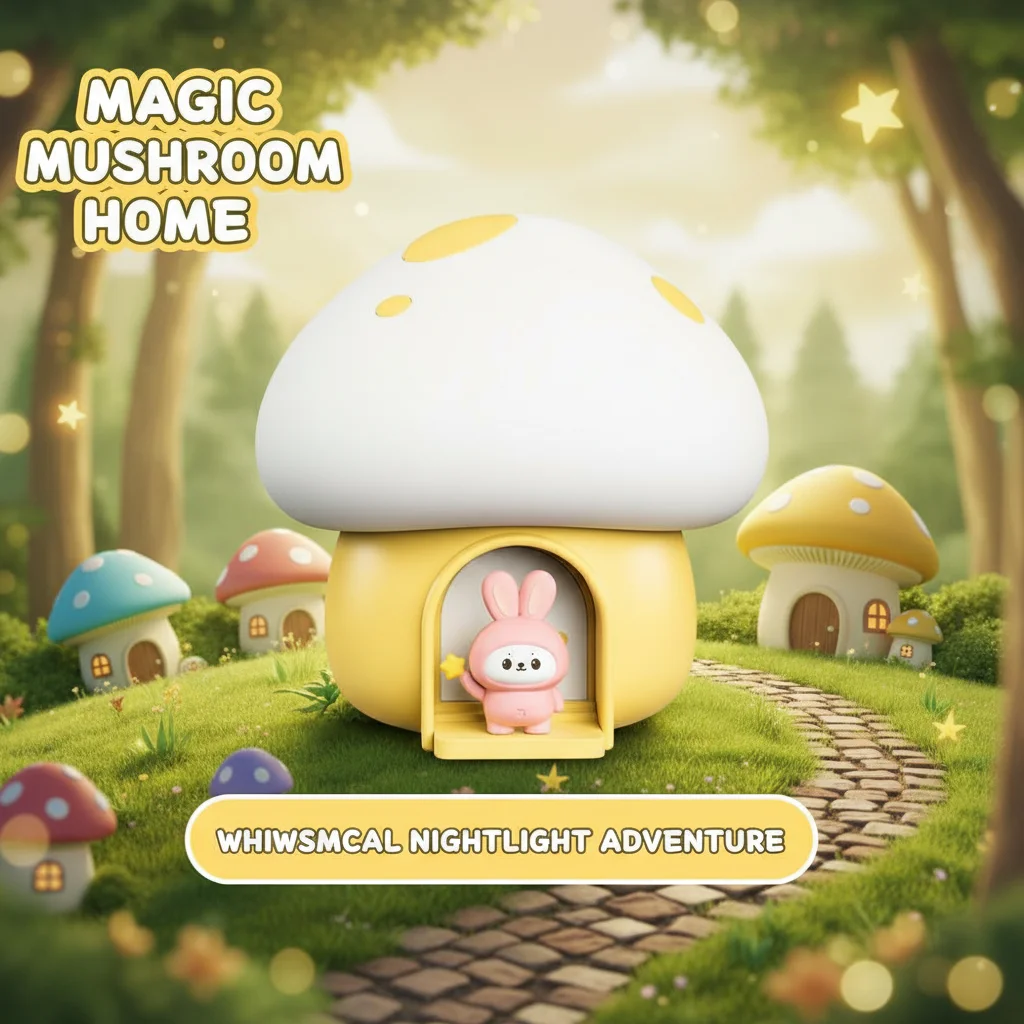 

Мини-мультяшный ультразвуковой увлажнитель воздуха с эфирным маслом, аромадиффузор, красочное освещение, милый дизайн дома с грибами для дома