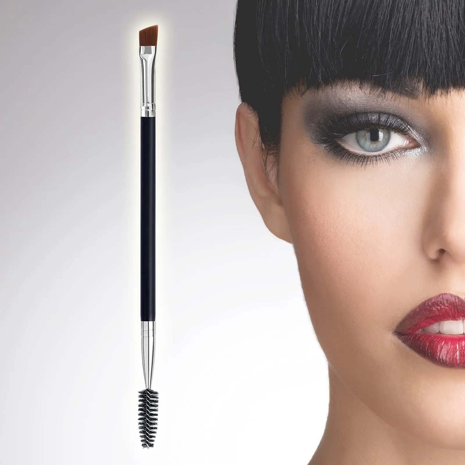 1/2 Uds cepillo para cejas peine para pestañas doble extremo en ángulo y cepillo Spoolie 2 en 1 herramientas de cepillo de maquillaje de belleza para cejas