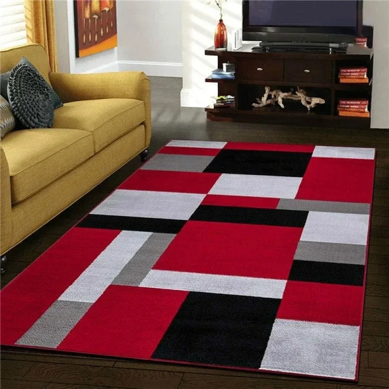 Nordic geometric square carpet home decoration living room luxury sofa table large area carpet bedroom non-slip floor mat