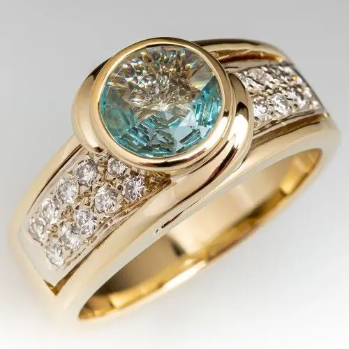 Schillernder Eingelegter Imitierter Mondstein Weißer CZ Damenring Prachtvolle Goldfarbe Geometrische Form Tägliches Tragen Party-Schmuck Jubiläumsgeschenk
