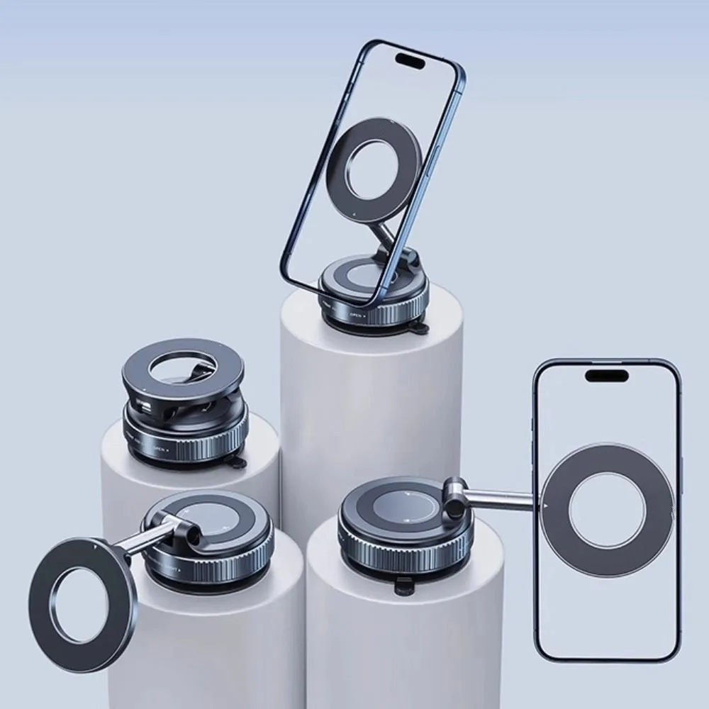 

Magnetic Car Phone Holder 360° Rotating Folding Cell Phone Bracket with Vacuum Suction Cup Universal Travel Phone Stand