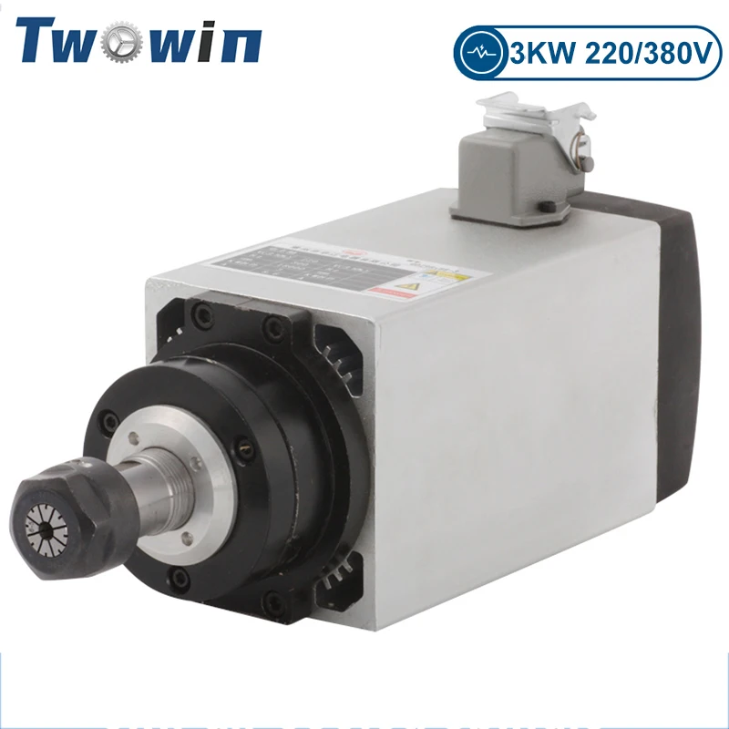 twowin 220v 380v cnc motor do eixo para fresadora cnc 3kw refrigerado a ar do eixo 80 mm er20 ferramentas de trituracao do roteador 01