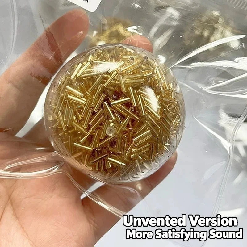 ASMR Noise Sound Stress Relief Squeeze Ball Metal Tube Beads Filler Anxiety Relax Toy for Autism ADHD Fingertip Sensory Play Toy