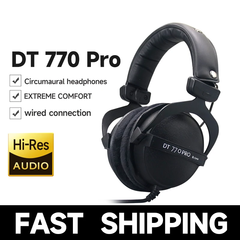 DT770 PRO 80/250 ohm HiFi Professional Recording Earphones Closed Monitoring Headworn Headphones