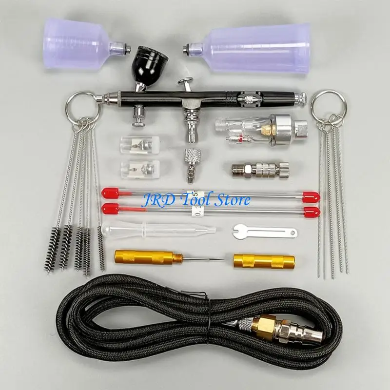 

A2UD Set Double Action with 0.2mm 0.3mm 0.5mm Nozzles Multifunctional Handheld Guns with Air Hose Cleaning Set