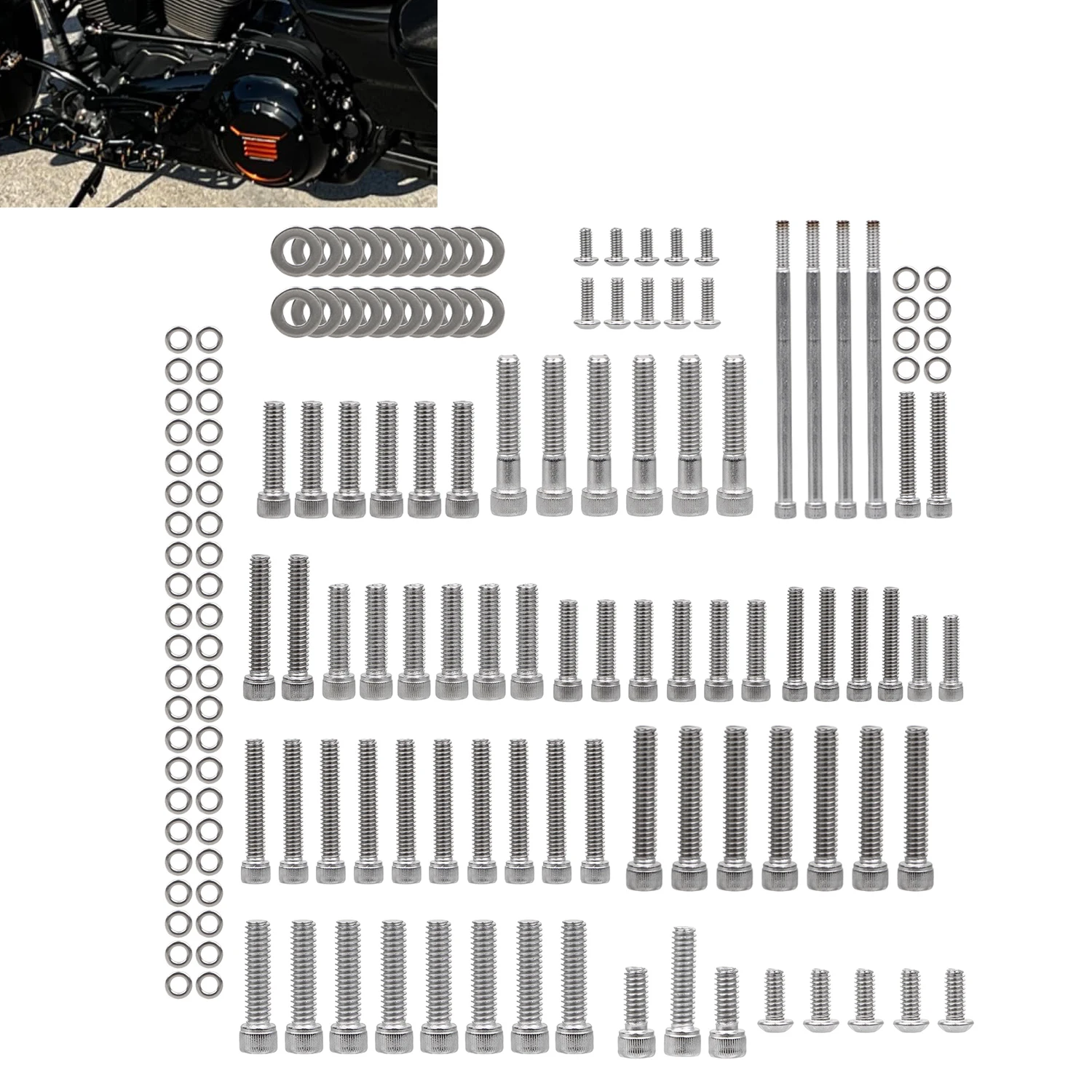 

1 Set Motorcycle Engine Screw Bolt Set Kit Stainless Steel For Harley Touring Electra Street Road Glide King 07-16 FLTRX FLTRU
