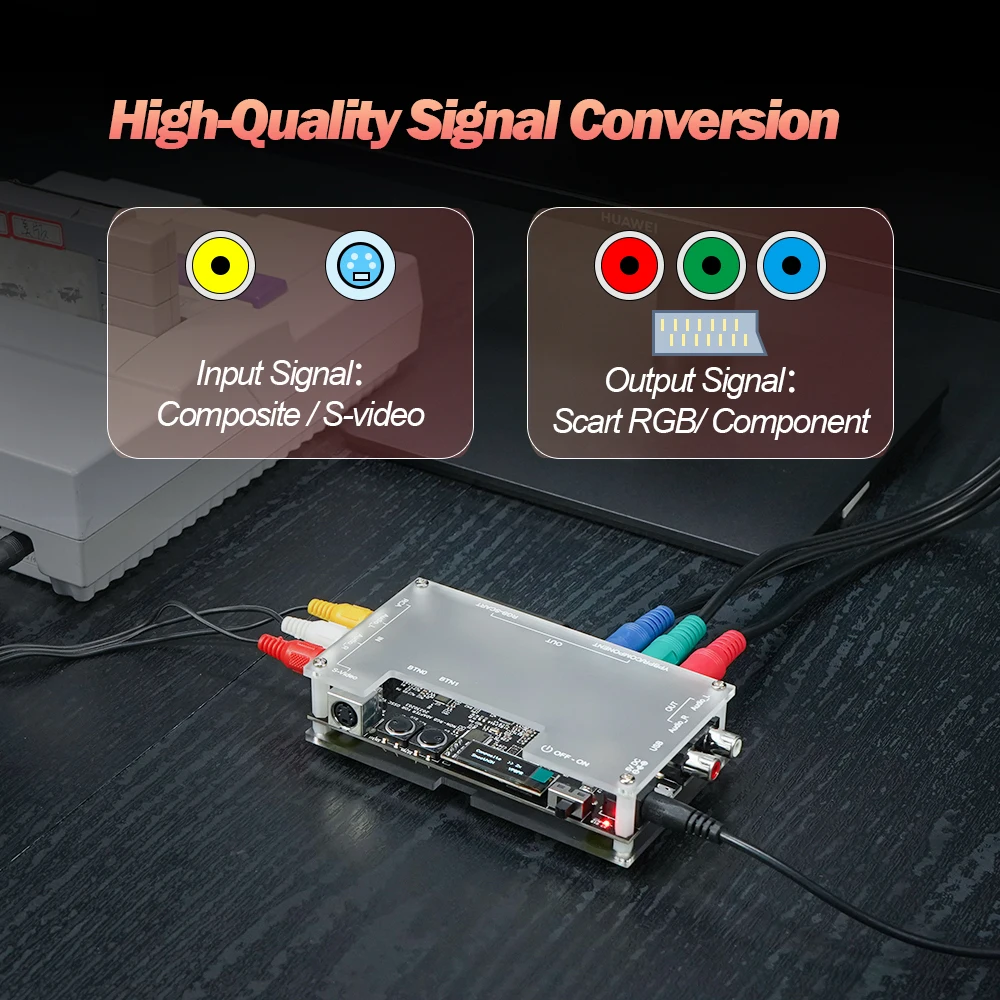 

Composite/AV S-video to Scart RGB Component Converter for PS2 Gamecube Dreamcast Retro Video Game Consoles Support GBSC OSSC