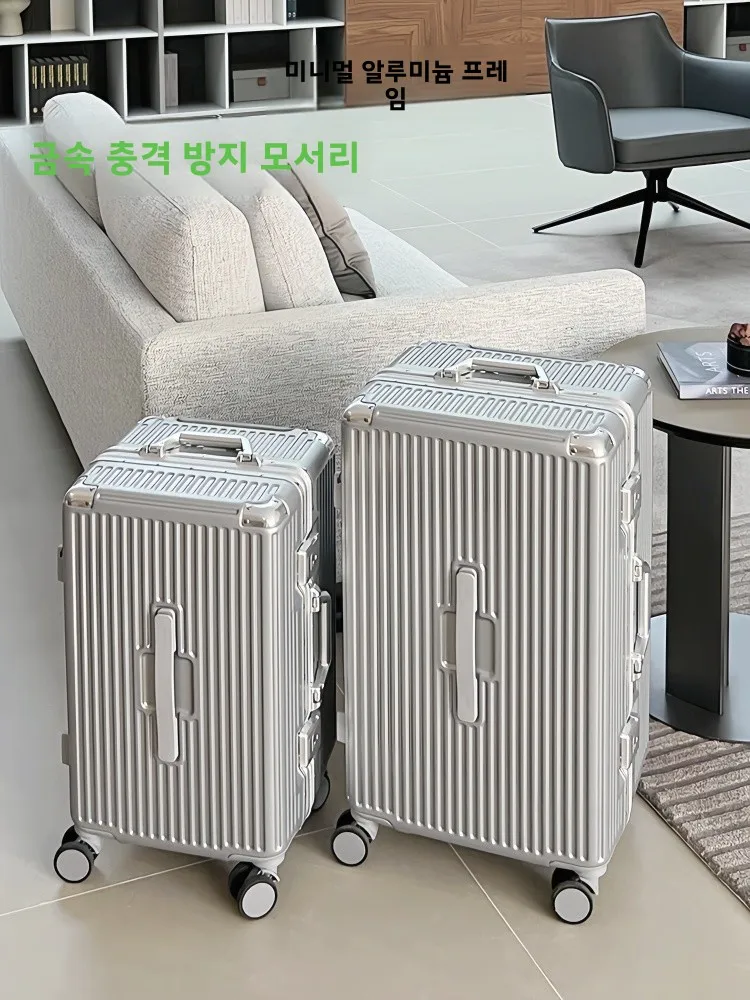 

Large Capaci Aluminum Frame Lage Bag Multi-Functional Pull Rod Travel Suitcase Women's 30 Inch Universal Wheel New Model...