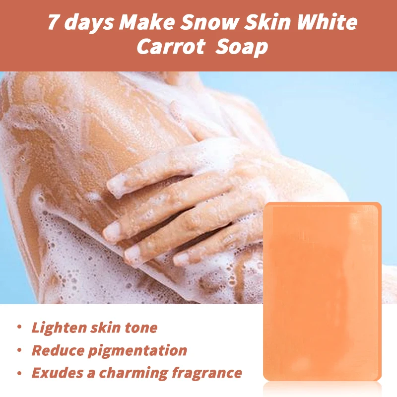 Whitening Glutathion +24K Gold Bar Soap with Vitamines C Whitening in 7day Make Women Snow Skin White Carrot  Soap for Dark skin