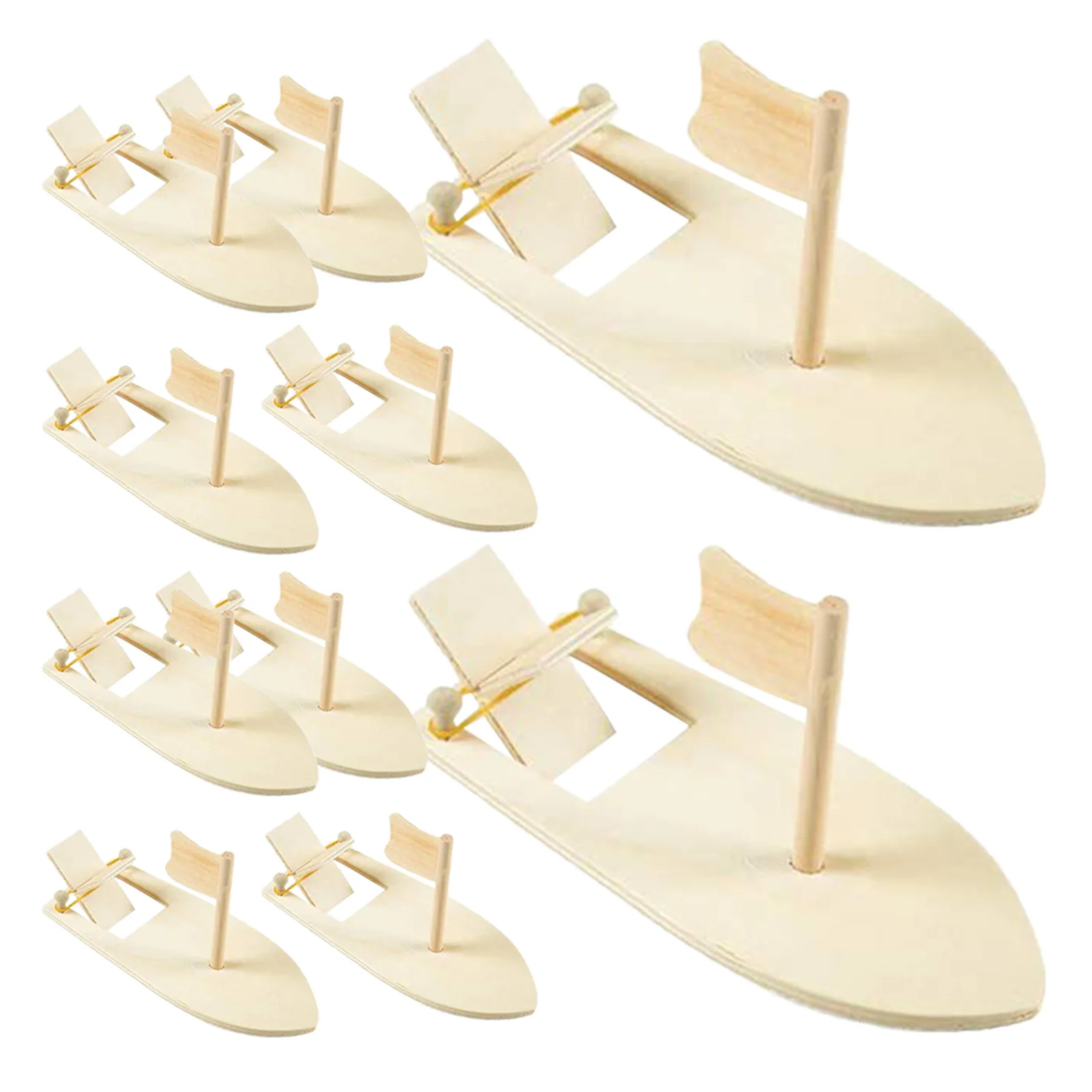 10 قطعة DIY بها بنفسك المراكب الشراعية الخشبية المواد حزمة للأطفال الإبداعية الكتابة على الجدران الحرفية عدة الخشب الطبيعي الإبحار قارب مشروع ديكور المنزل #3