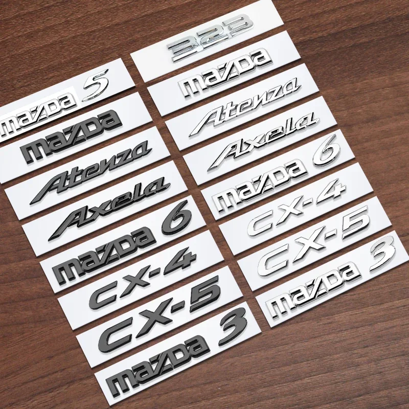 1pcs Car ABS Rear Trunk Emblem Logo Badge Sticker Letter Number Emblem for mazda 3 5 6 Atenza Axela CX-4 CX-5 323 Accessories