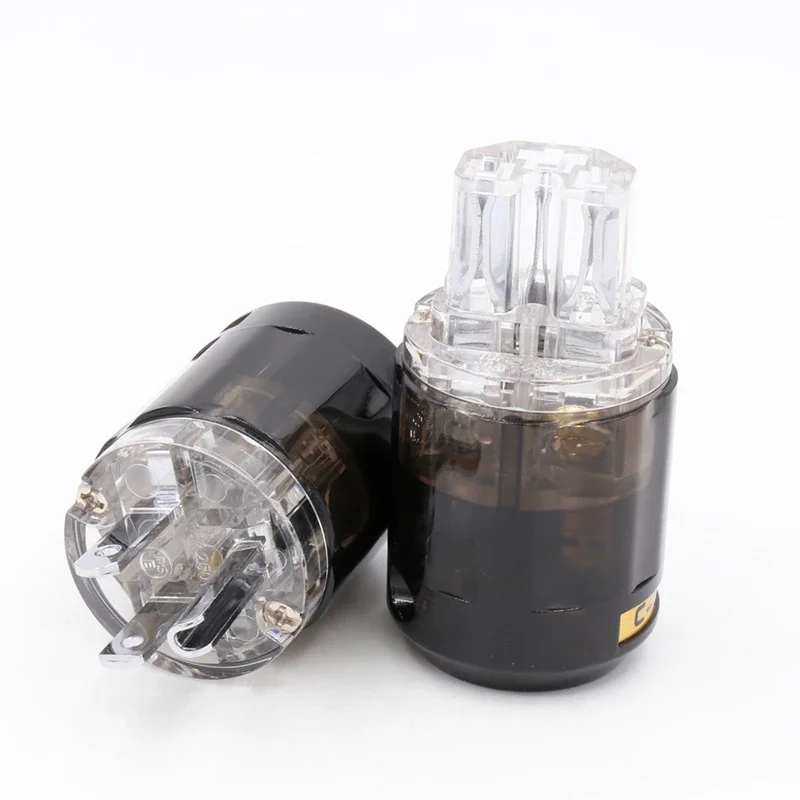 P004TR Hifi audio X 1 pair  Transparent rhodium plated US Power cable  Plug extension adapter