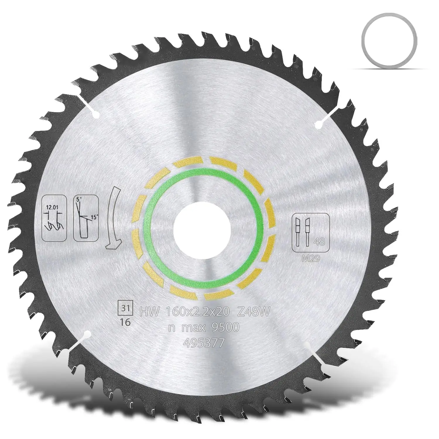 

48-Tooth Upgraded Track Saw Blade, Compatible with Festool Ts 55 Plunge Cut Saws, 160x2.2x20mm for Enhanced Cutting Performance