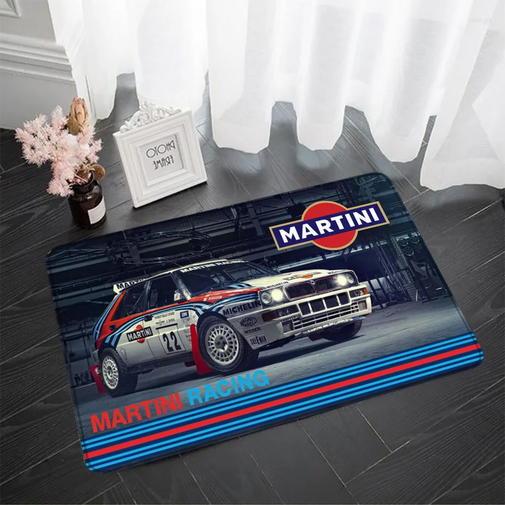 Foot Rugs MARTINI Super Racing Car Bath Mat Living Room Floor Carpet Washable Non-slip Kitchen Rug Entrance Doormat Bedroom Mats